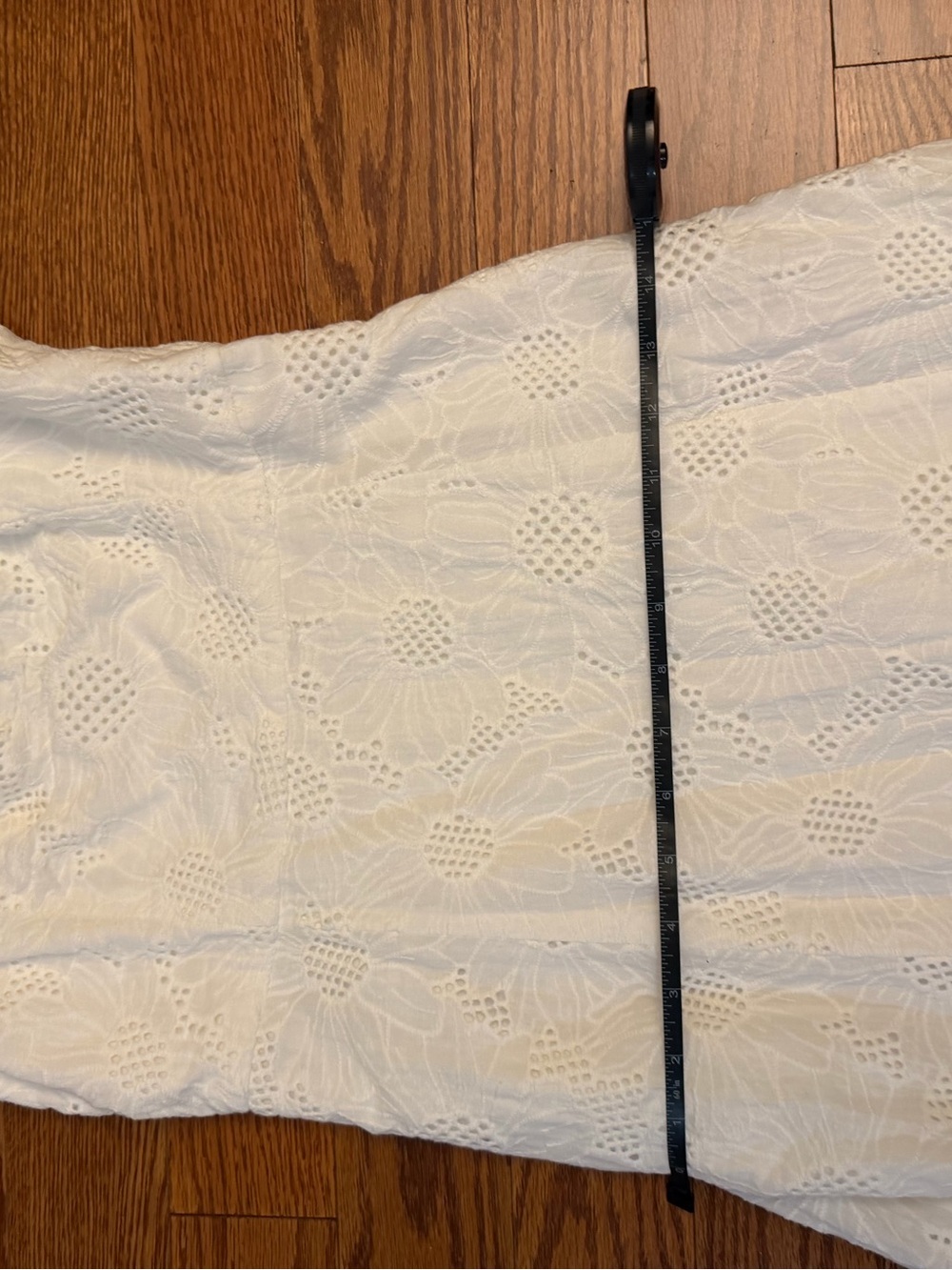 Astr White Eyelet Midi Dress with Ruffle Hem - Picture 3 of 3